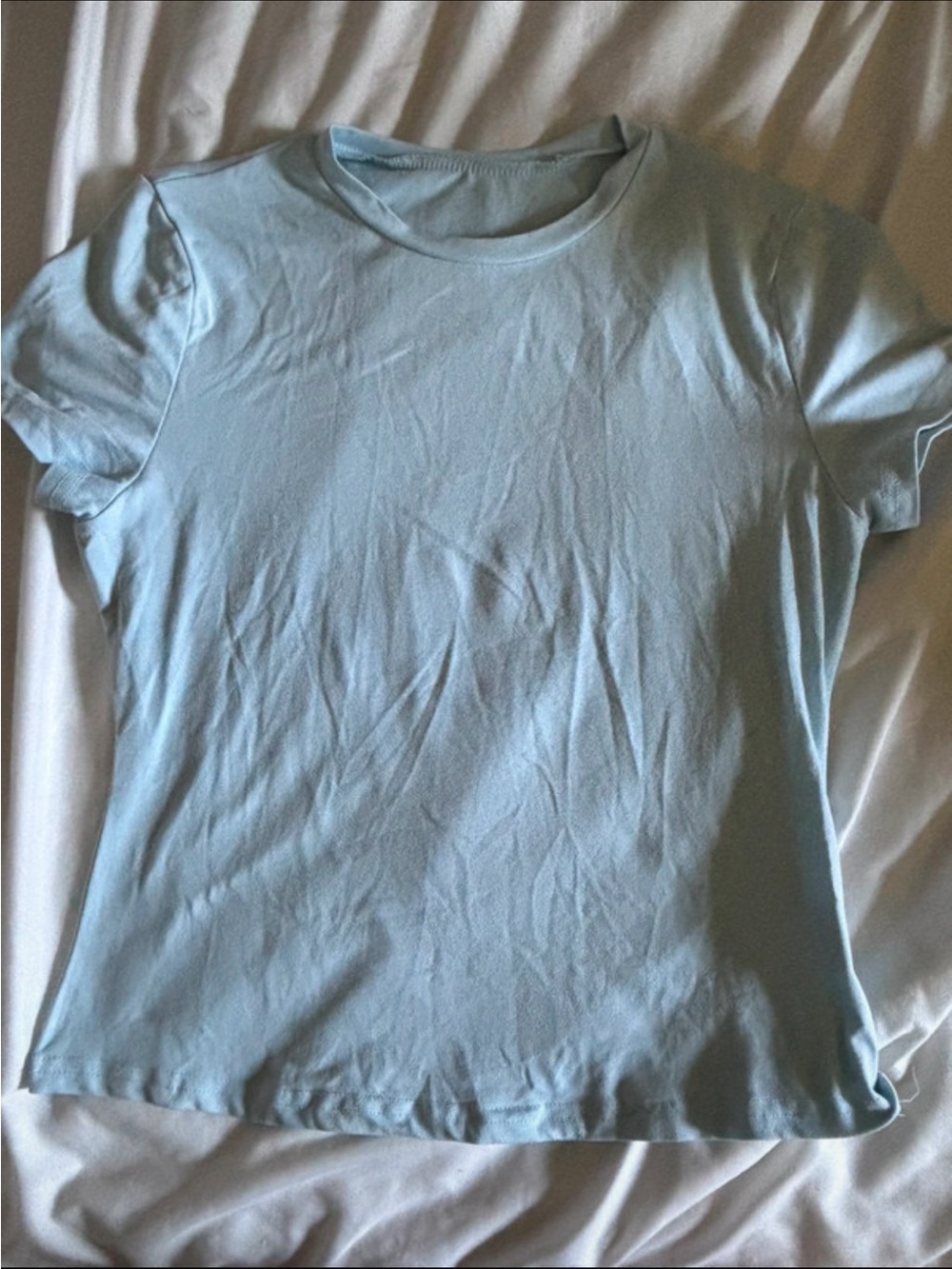 SHEIN Pale Blue Short Sleeve Crew Tee